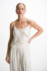 Odette Satin Vest | Ivory