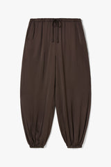 Belle Balloon Satin Trousers | Espresso Brown