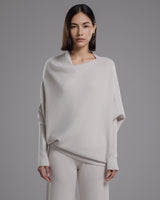 Asymmetric Draped | Light Beige | Seamless Knit