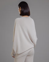 Asymmetric Draped | Light Beige | Seamless Knit