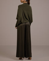 Asymmetric Draped | Khaki | Seamless Knit
