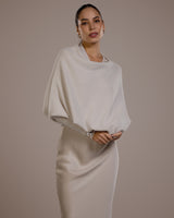 Asymmetric Draped | Light Beige | Seamless Knit