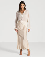 Rosalind Lightweight Satin Skirt | Cream