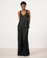 Demi Satin Vest Top | Black