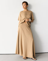 Willa Elastic Waist Skirt | Beige