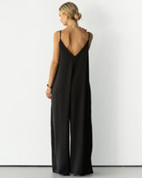 Audrey Satin Jumpsuit | Black