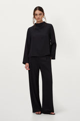 Lana High Neck Top | Black