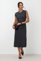 Neve Ruched Dress | Dark Grey Melange