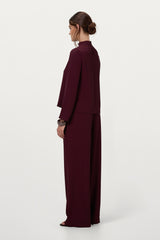 Lana High Neck Top | Burgundy