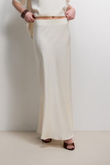 Camilla Bias Satin Skirt | Ivory