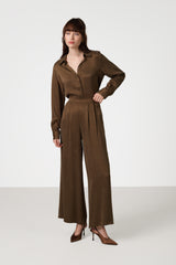 Grace Cupro Trousers | Chestnut Brown