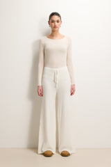 Mae Featherweight Boatneck Top | Ivory | Modal-Cashmere