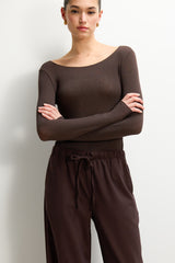 Neve Drawstring Trousers | Espresso Brown