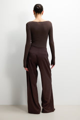 Neve Drawstring Trousers | Espresso Brown