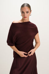 Vivienne Asymmetric Knit | Plum