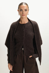 Evie Triangle Maxi Scarf | Espresso Brown | Alpaca-Wool Blend