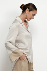 Caroline Velvet Cuff Shirt | Honey