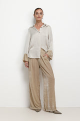 Piper Velvet Elastic Waist Trousers | Honey