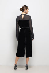 Dolores Sheer Velvet Top | Black