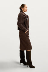 Evie Triangle Maxi Scarf | Espresso Brown | Alpaca-Wool Blend
