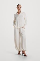 Belle Balloon Satin Trousers | Ivory