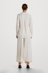 Belle Balloon Satin Trousers | Ivory
