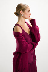Yasmin Open Cardigan | Burgundy | Alpaca Blend