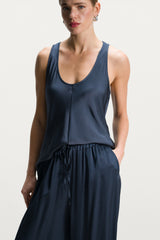 Belle Balloon Satin Trousers | Ink