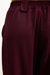 Lana Pleated Elastic Waist Trousers | Burgundy