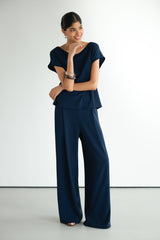 Blanchett Pleated Trousers | Navy