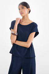 Blanchett Button Top | Navy