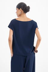 Blanchett Button Top | Navy
