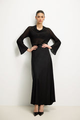 Camilla Bias Satin Skirt | Black