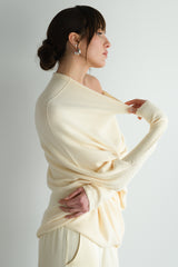 Asymmetric Draped | Buttercream | Seamless Knit
