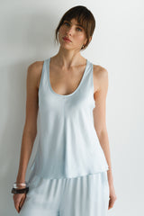 Demi Satin Vest Top | Glacier
