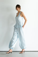 Belle Balloon Satin Trousers | Glacier