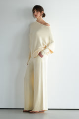 Asymmetric Draped | Buttercream | Seamless Knit