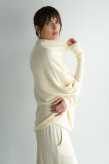 Asymmetric Draped | Buttercream | Seamless Knit