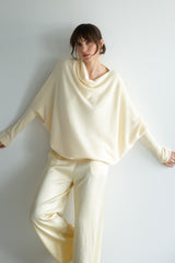 Asymmetric Draped | Buttercream | Seamless Knit
