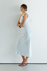 Sabrina Sleeveless Satin Dress | Glacier
