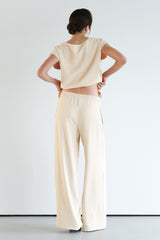 Blanchett Pleated Trousers | Almond Beige