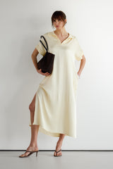 Cleo Satin Kaftan Dress | Buttercream