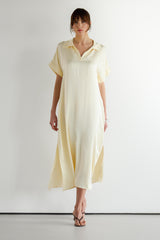 Cleo Satin Kaftan Dress | Buttercream