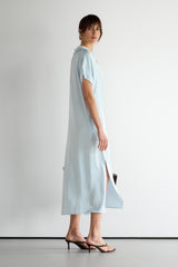 Cleo Satin Kaftan Dress | Glacier