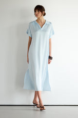 Cleo Satin Kaftan Dress | Glacier