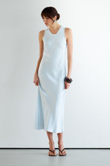 Sabrina Sleeveless Satin Dress | Glacier