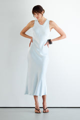 Sabrina Sleeveless Satin Dress | Glacier
