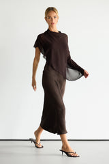 Lumi Asymmetric Poncho | Espresso Brown