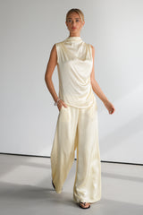 Cole Satin Trousers | Buttercream