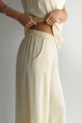 Cole Satin Trousers | Buttercream